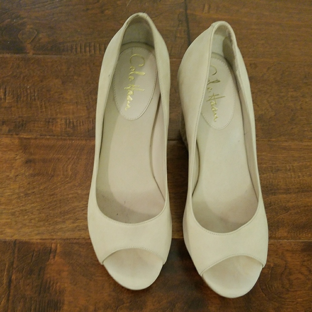 Cole Haan peep toe platform pumps
